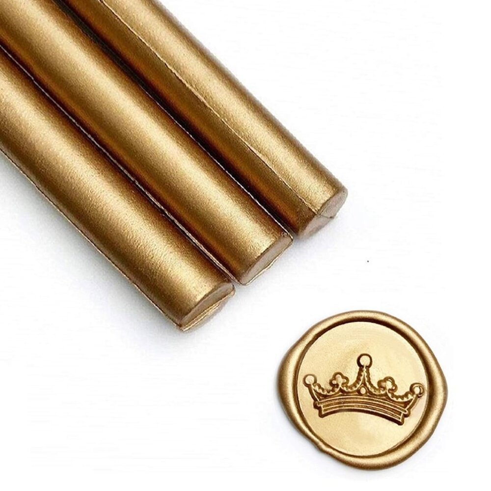 Mailable Glue Gun Sealing Wax Sticks for Wax Seal Stamp - Metallic Antique Gold,